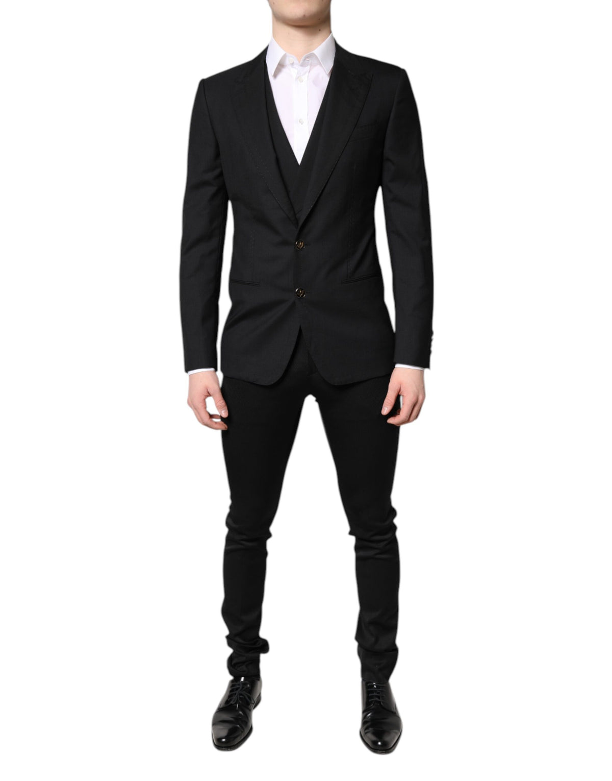 Dolce & Gabbana Schwarzer einreihiger formeller Blazer mit Weste