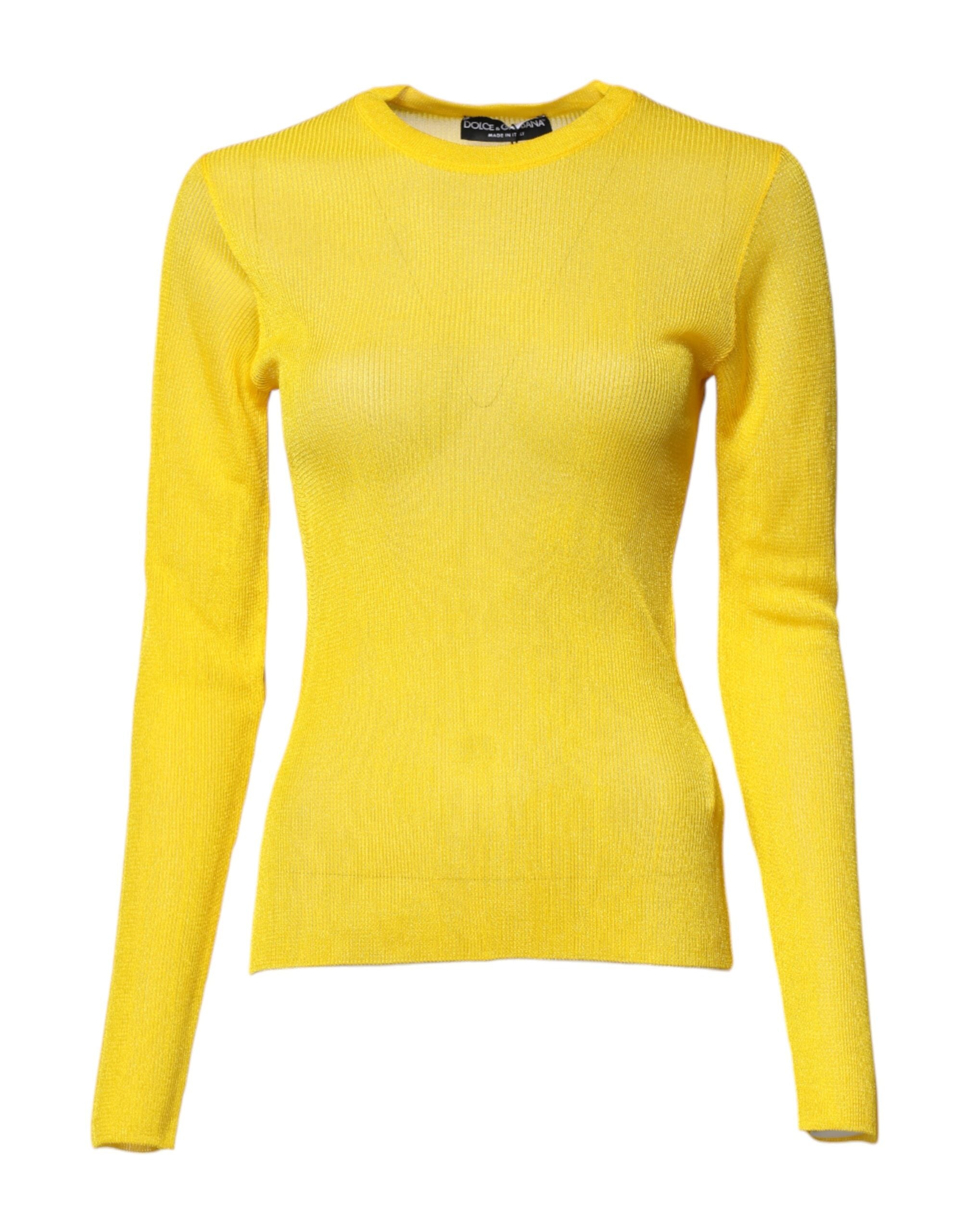 Dolce & Gabbana Gelbes Polyester Damen Pullover Top Pullover