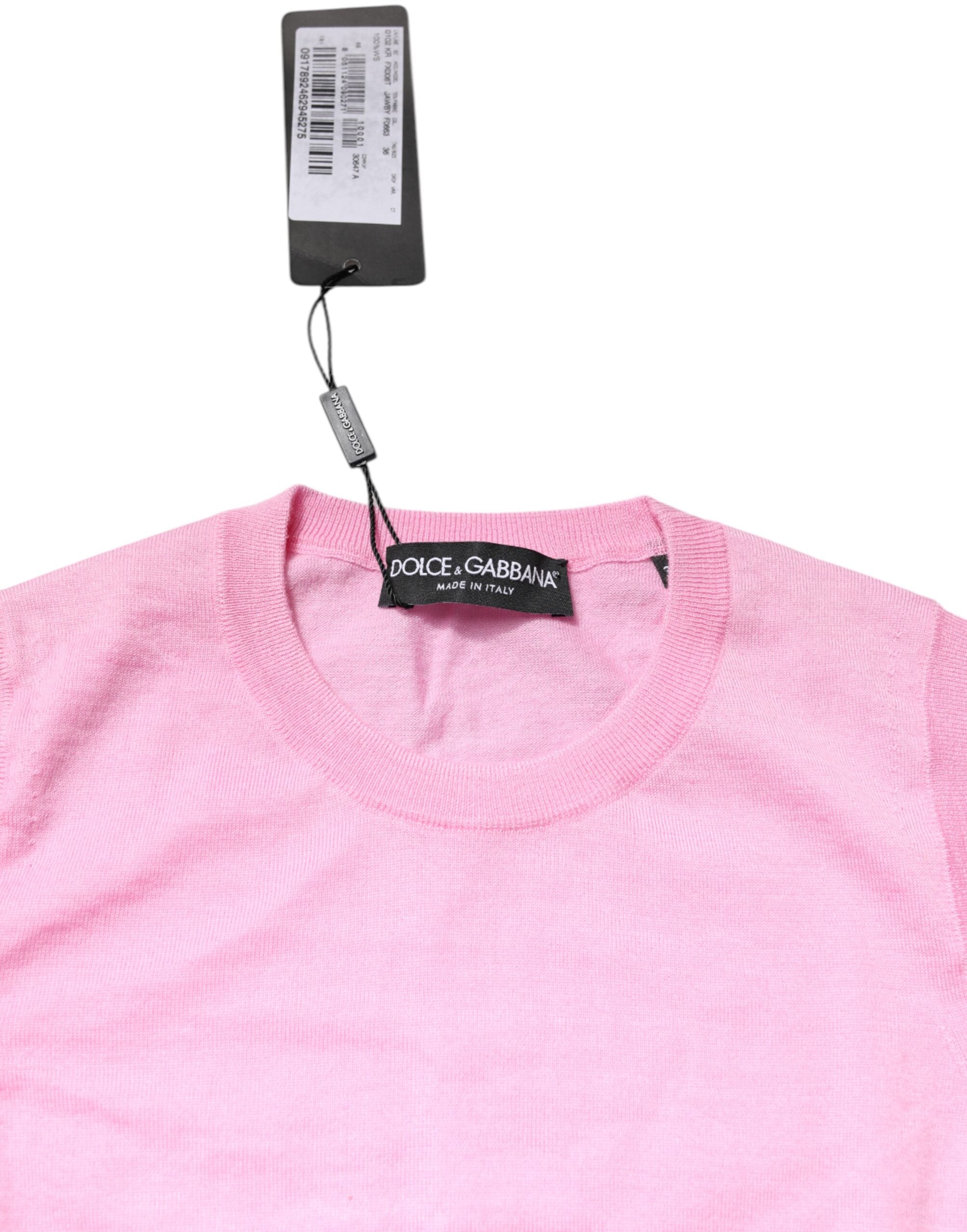 Dolce & Gabbana Rosa Kaschmir Rundhalsausschnitt Ärmelloses Tank-Top