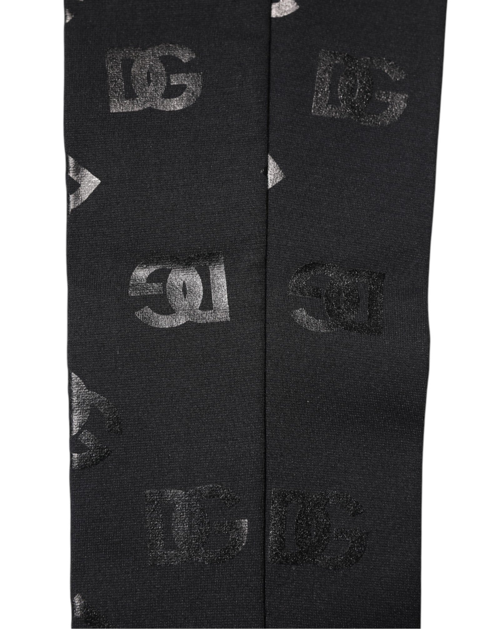 Dolce & Gabbana Schwarze DG-Logo-Monogramm-Wollstretch-Armstulpen