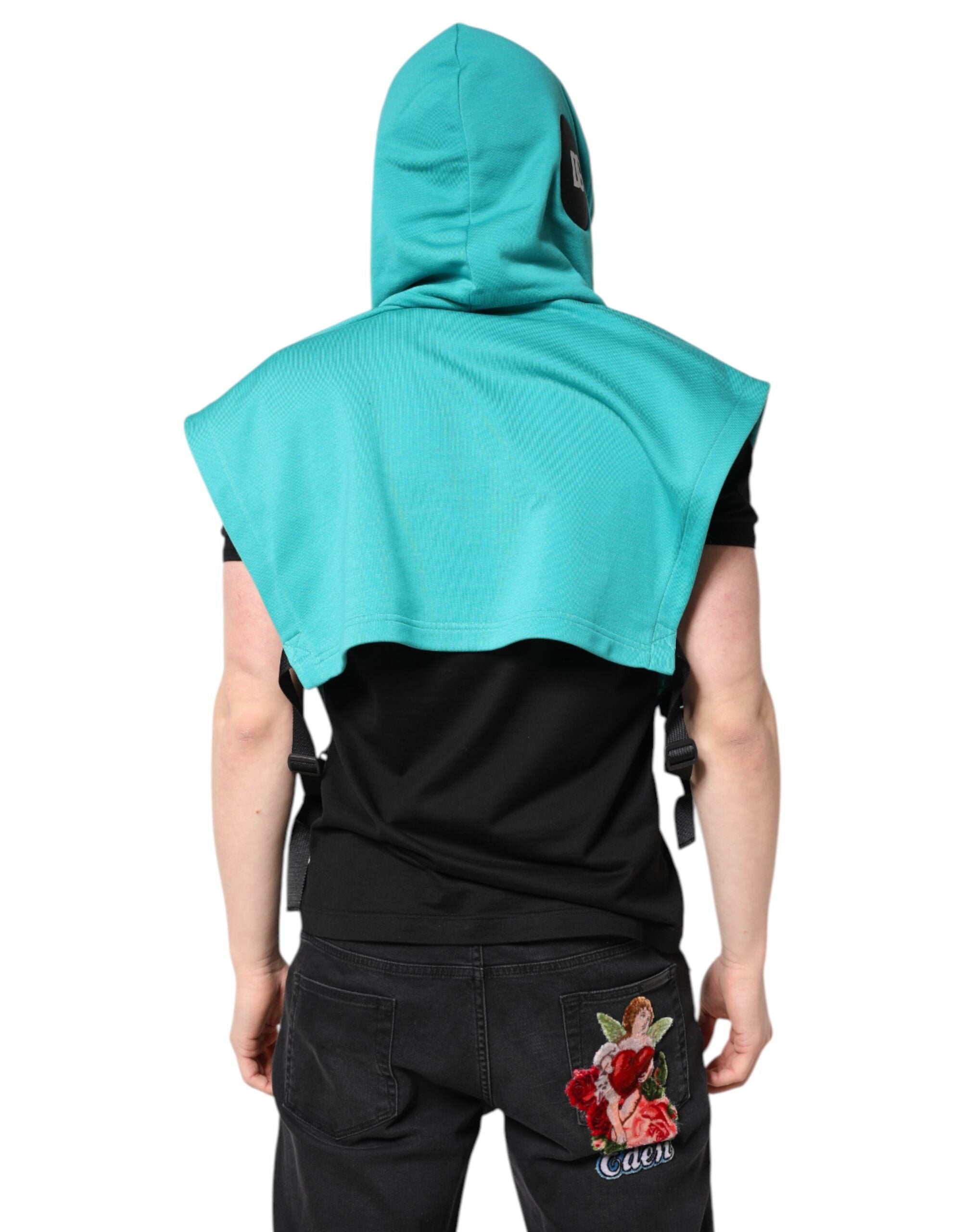 Dolce & Gabbana Grün Baumwolle mit Kapuze Männer Sportswear Weste Pullover