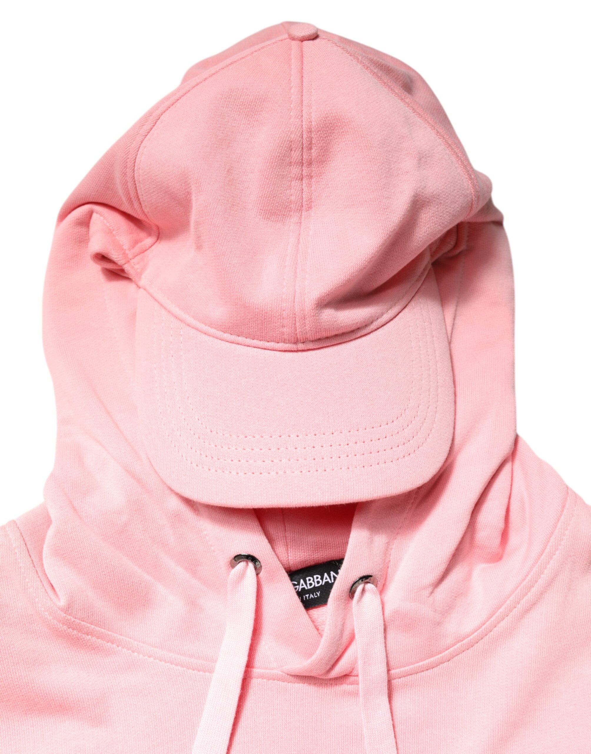 Dolce & Gabbana Rosa Baumwolle mit Kapuze Männer Sportswear Weste Pullover