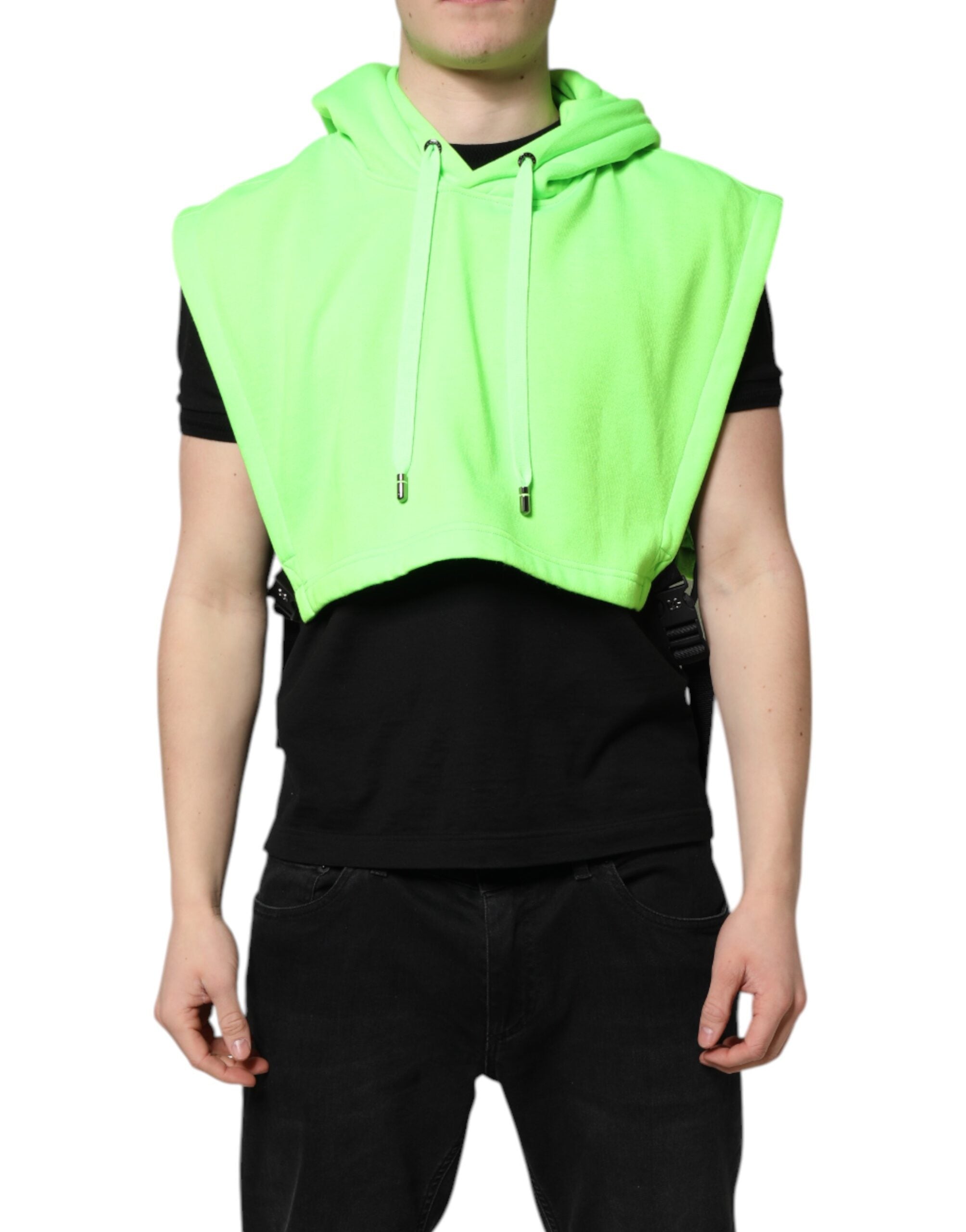 Dolce & Gabbana Grüner Polyester Pullover mit Kapuze Sportswear Weste