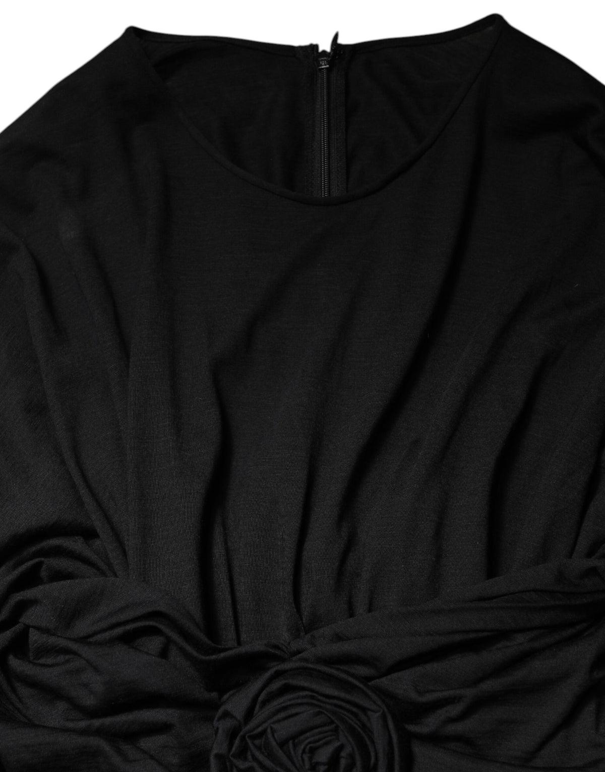 Dolce & Gabbana Schwarzes langärmeliges Etuikleid aus Wolle