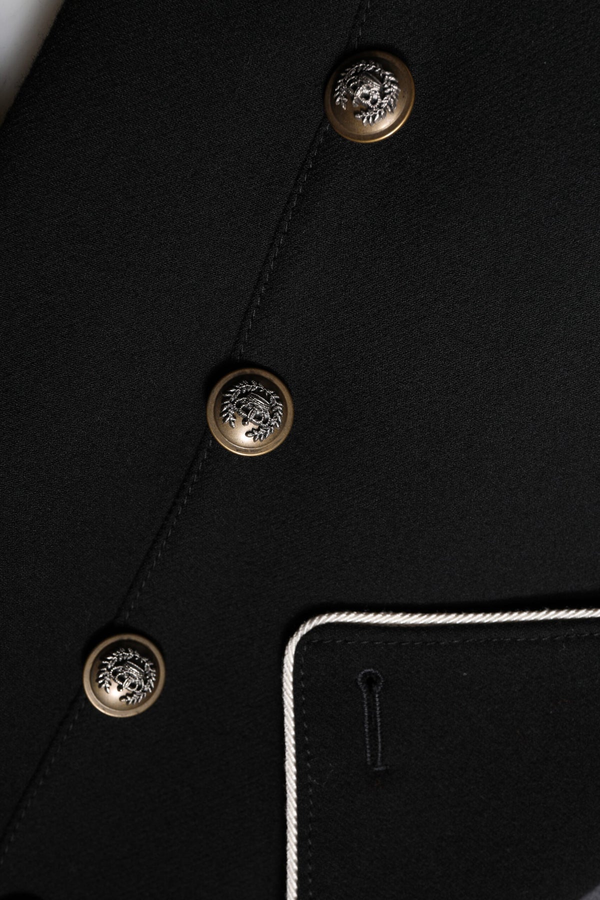 Dolce & Gabbana Schwarze doppelreihige Blazerjacke aus Wolle