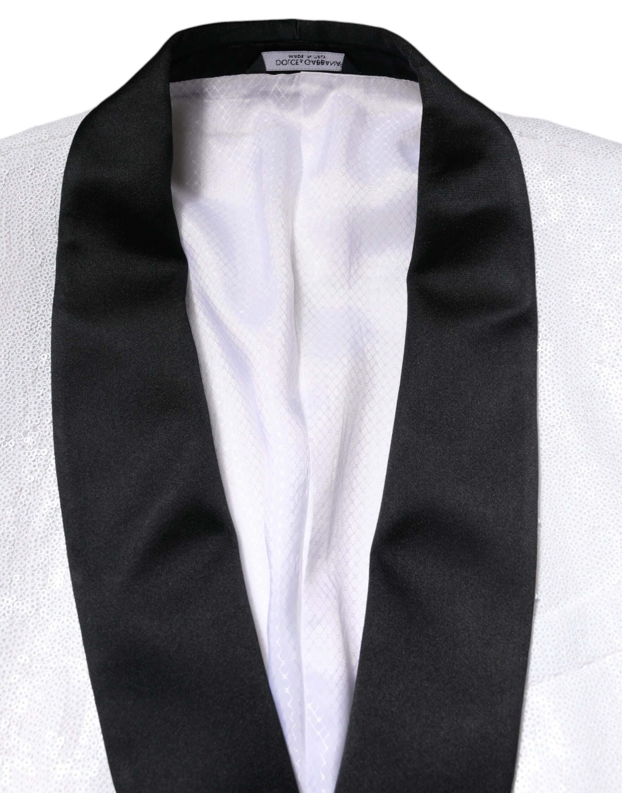 Dolce & Gabbana Weißer Nylonmantel einreihig Blazer