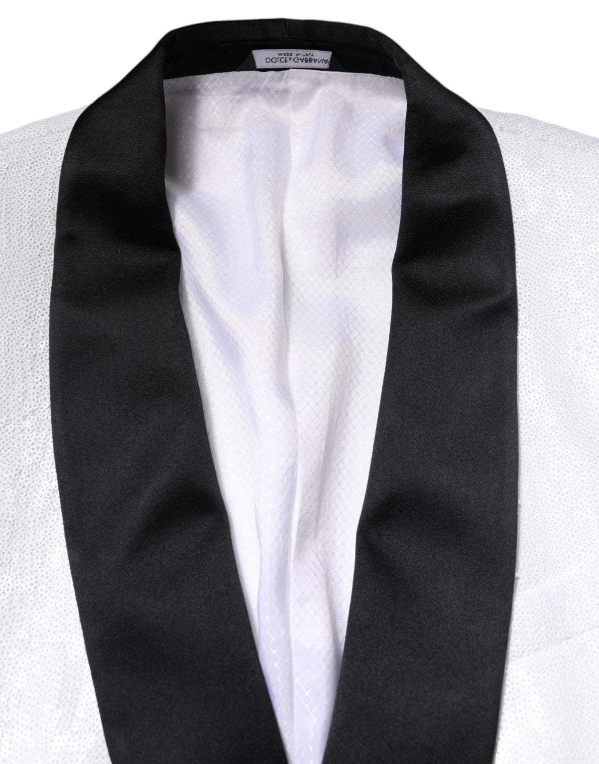 Dolce & Gabbana Weißer Nylonmantel einreihig Blazer
