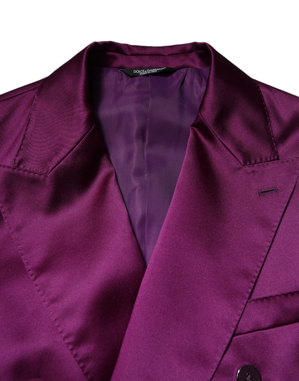 Dolce & Gabbana Lila Zweireiher Männer Anzug Mantel Blazer