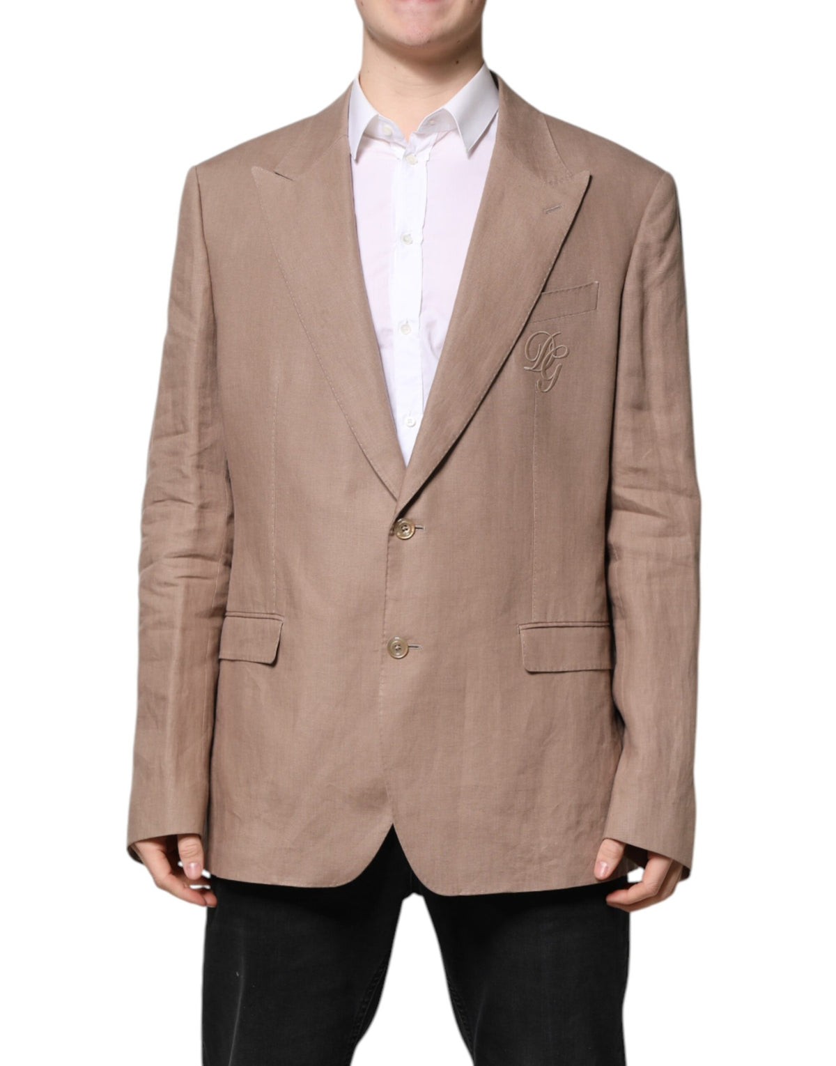 Dolce & Gabbana Beige TAORMINA Einreihiger Mantel Blazer
