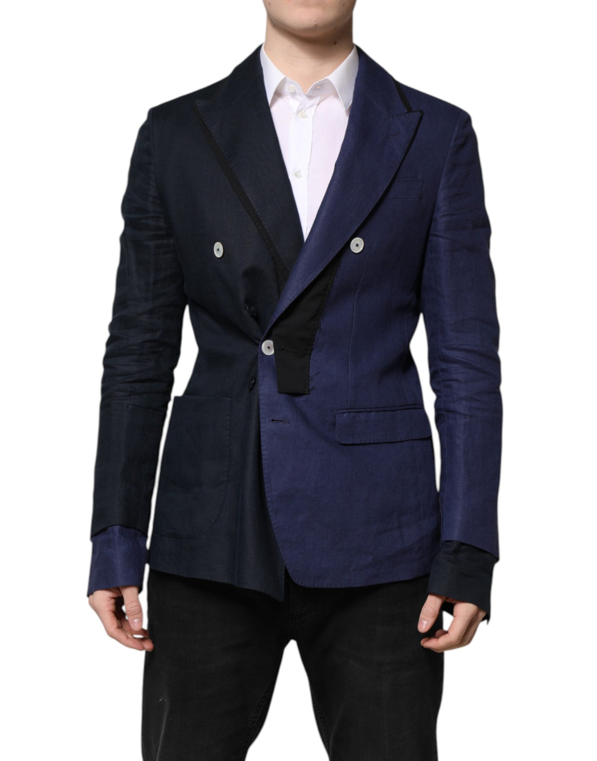 Dolce & Gabbana Marineblauer doppelreihiger Anzugmantel Blazer