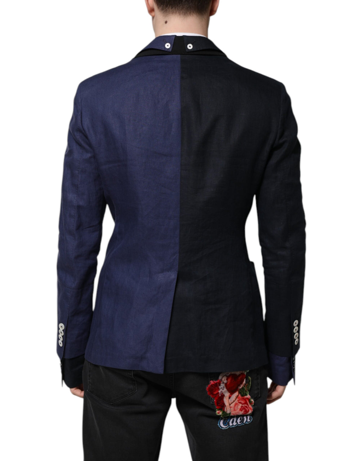 Dolce & Gabbana Marineblauer doppelreihiger Anzugmantel Blazer