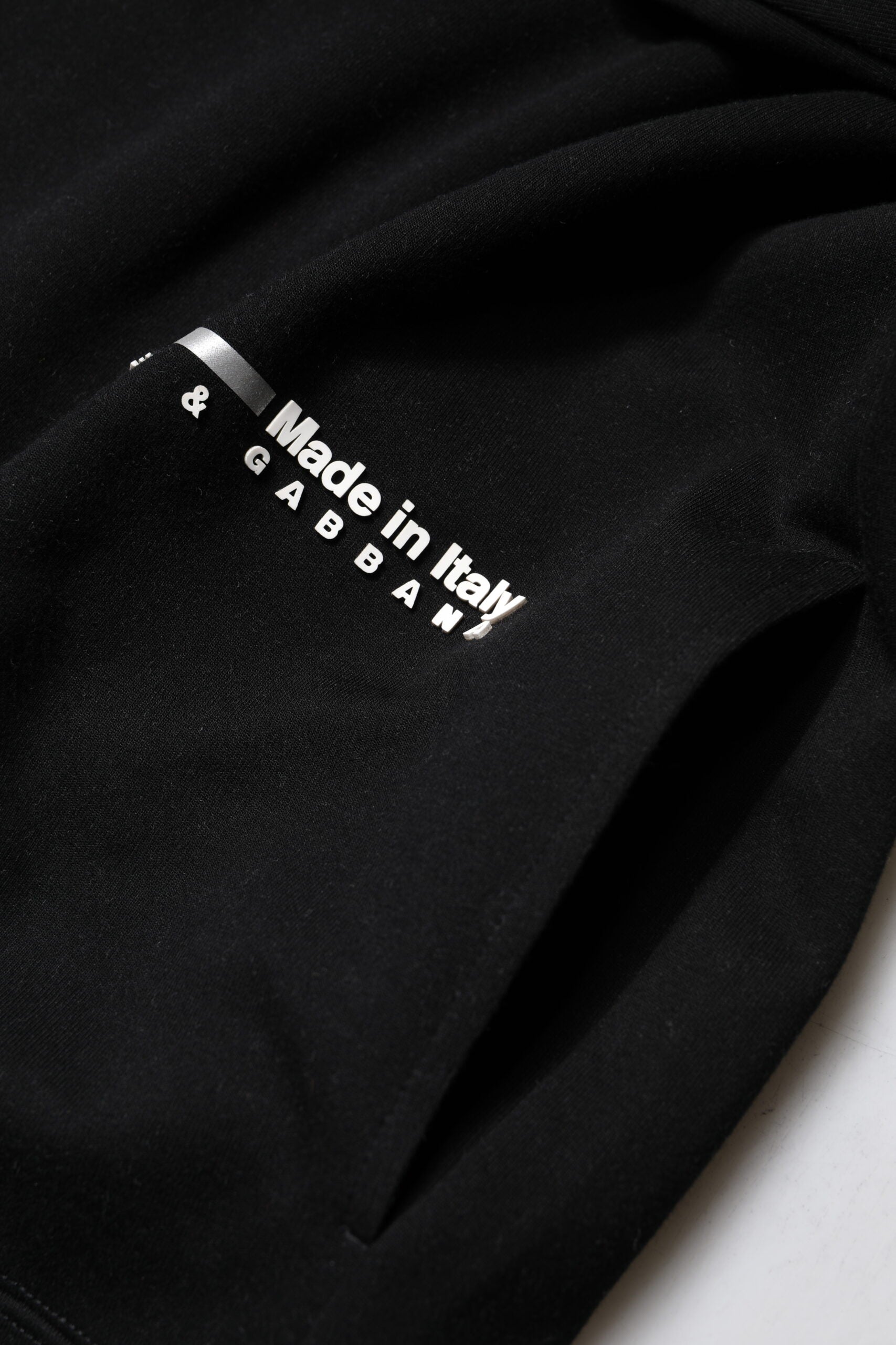 Dolce & Gabbana Schwarzer Logo-Strickpullover aus Baumwolle