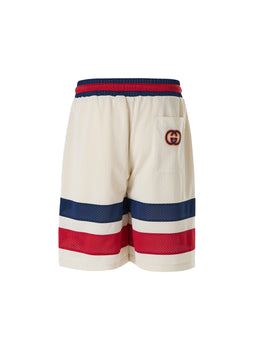 Gucci Cremefarbene Polyester-Logo-Shorts