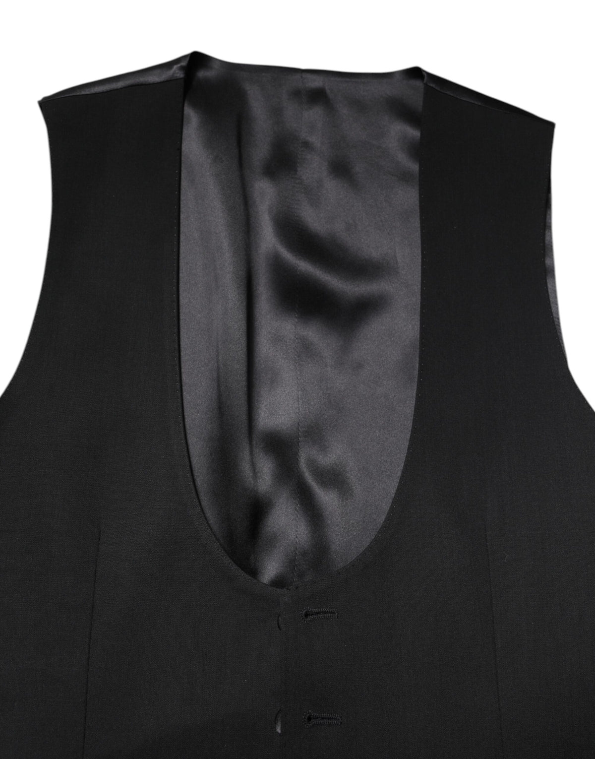 Dolce & Gabbana Schwarze Wollweste Kleid Formelle Weste