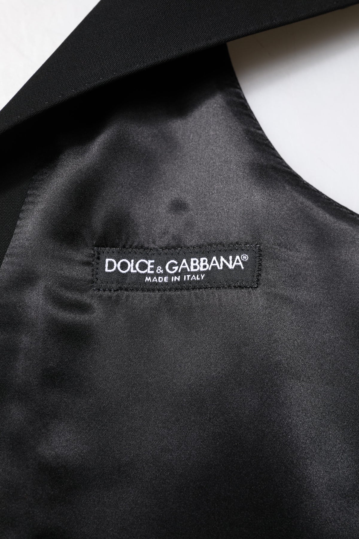 Dolce & Gabbana Schwarze Wollweste Kleid Formelle Weste