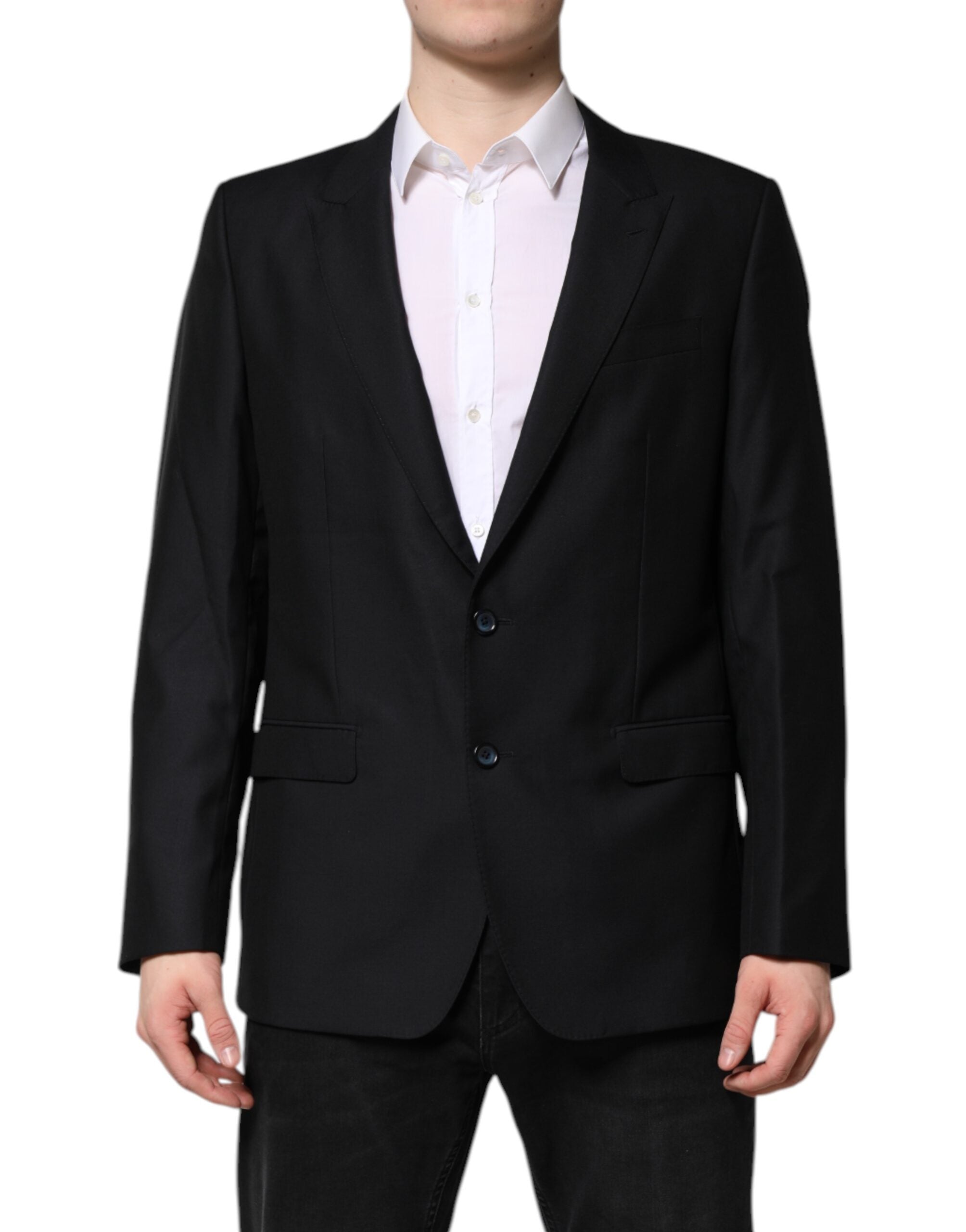 Dolce & Gabbana Dunkelblauer MARTINI Wollblazer Mantel Jacke