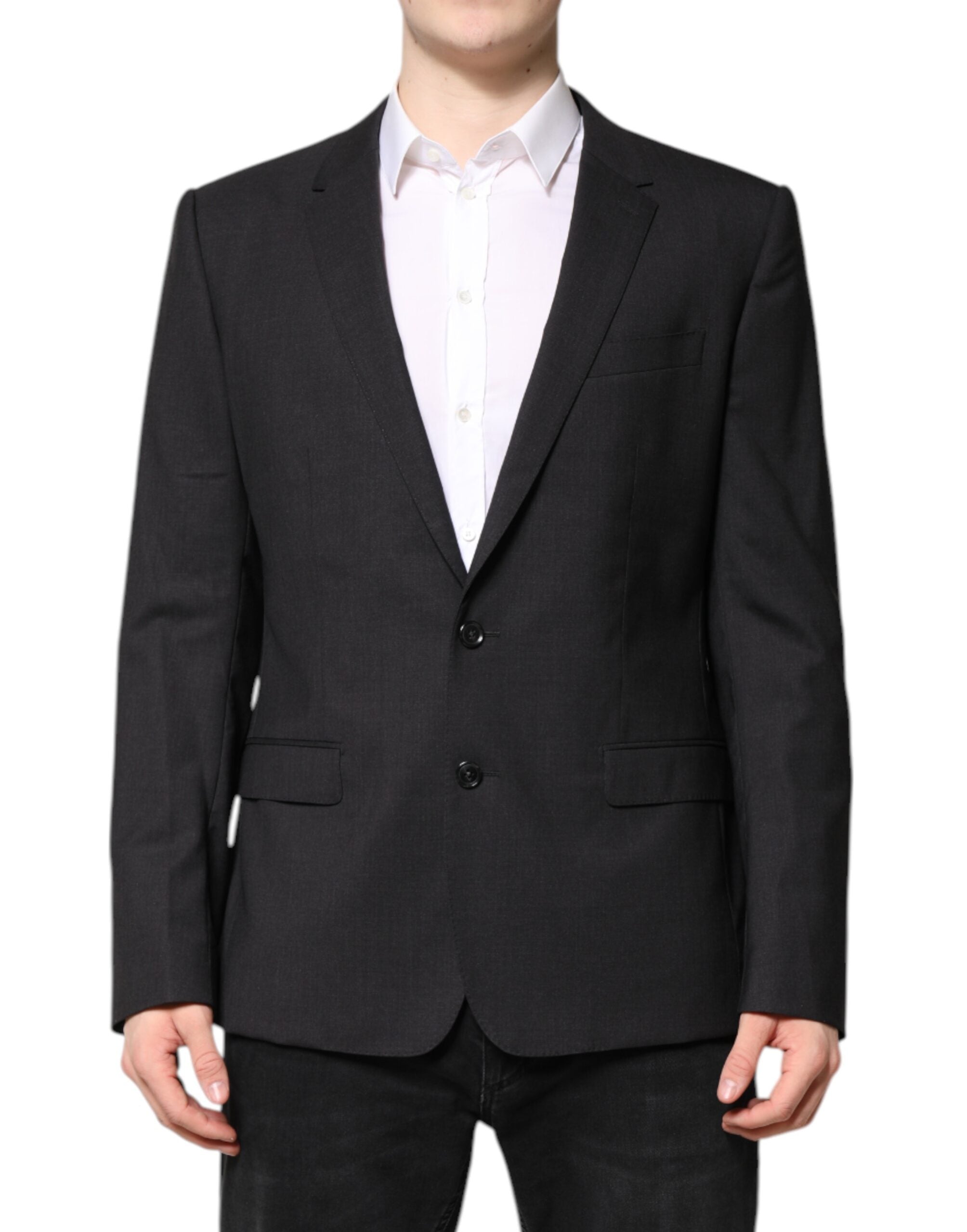 Dolce & Gabbana Dunkelgraue MARTINI Einreihige Jacke