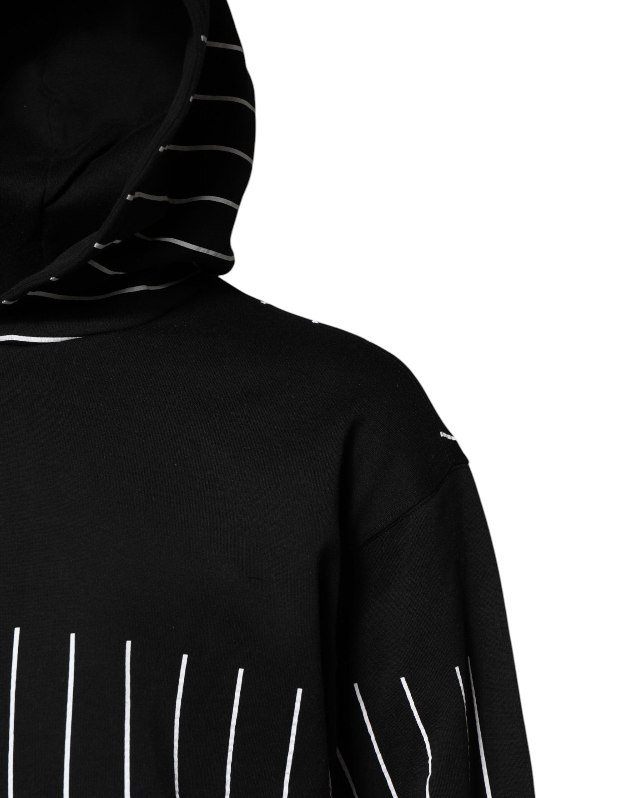 Dolce & Gabbana Schwarz-weiß gestreiftes Sweatshirt mit Kapuze Pullover