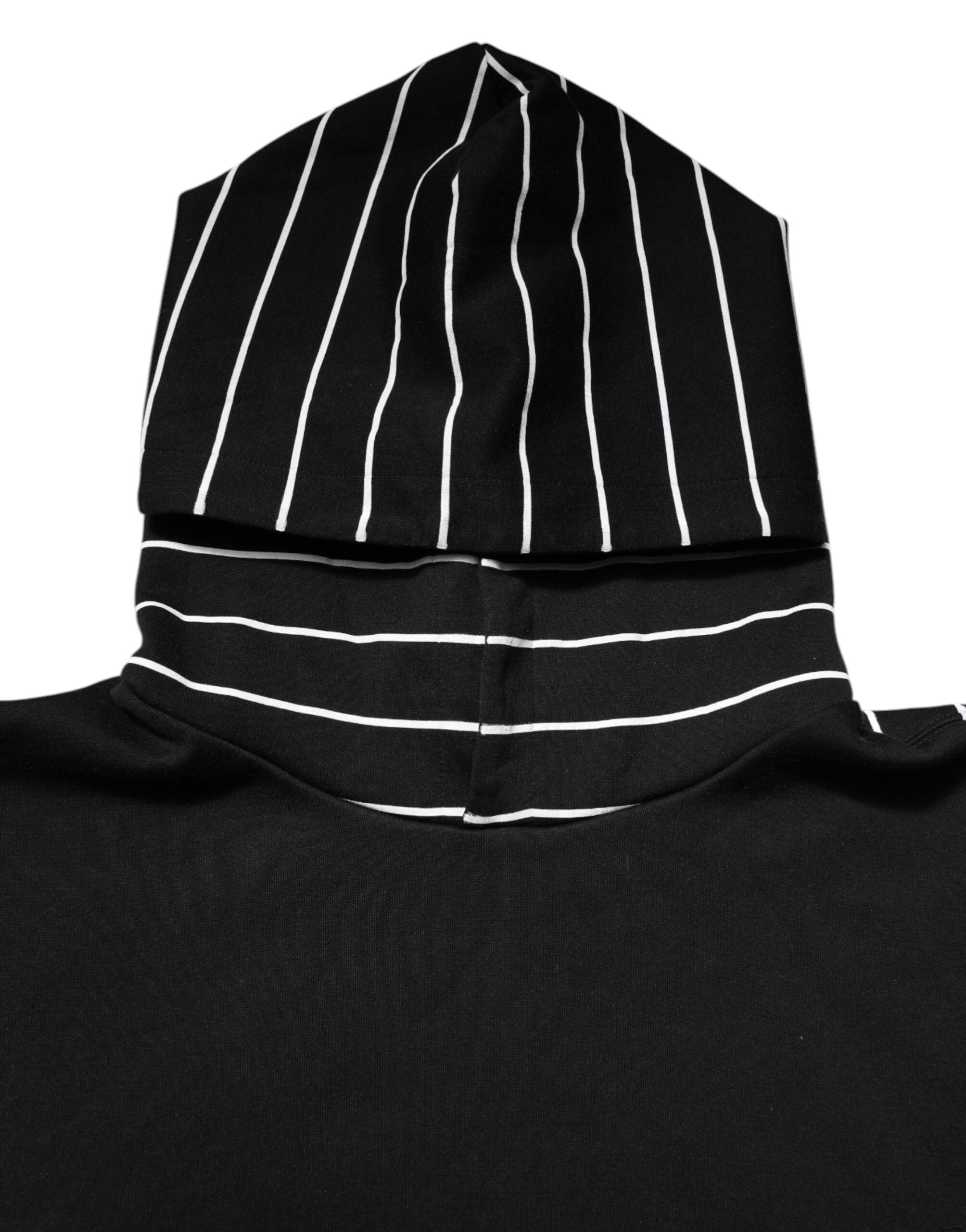 Dolce & Gabbana Schwarz-weiß gestreiftes Sweatshirt mit Kapuze Pullover