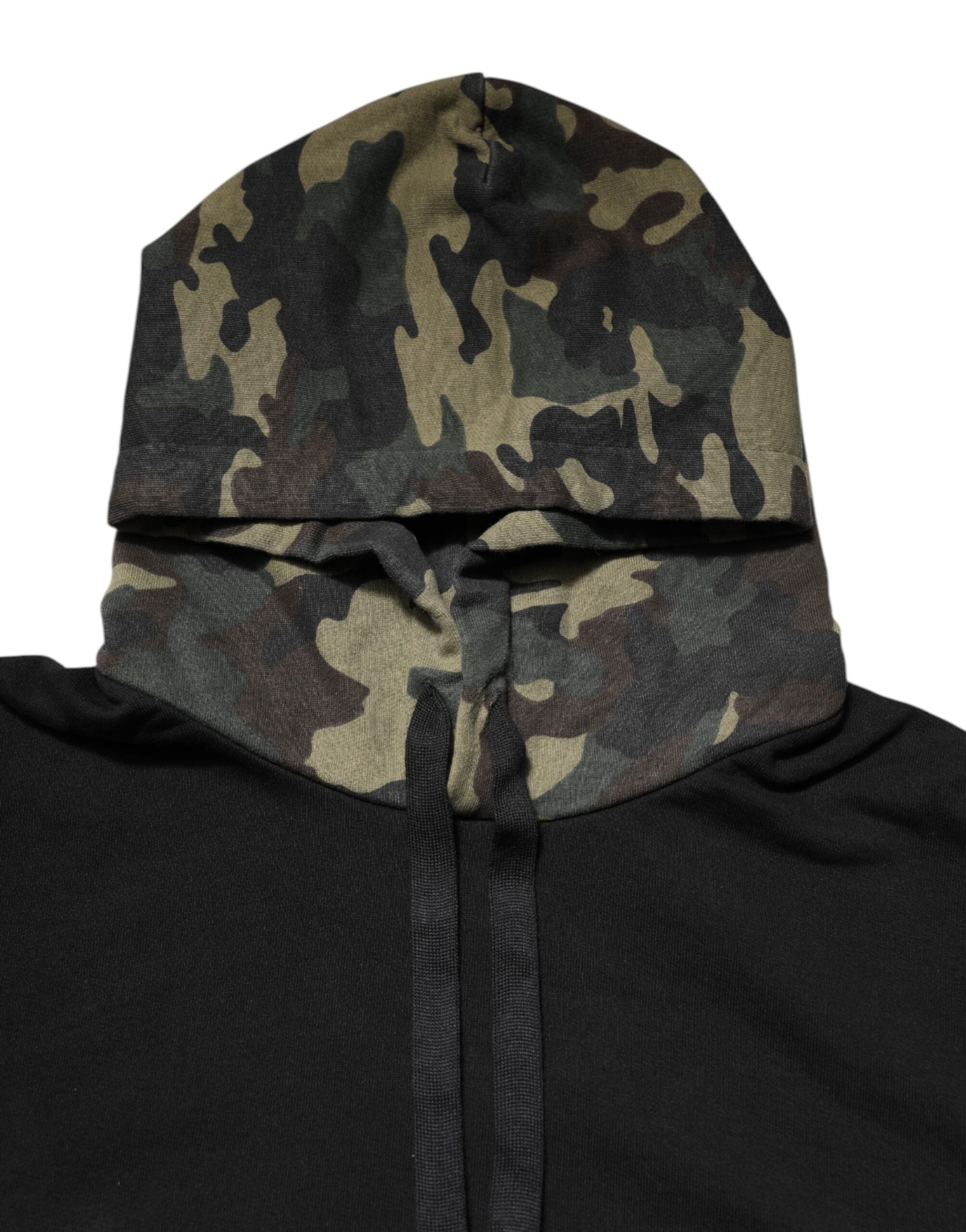 Dolce & Gabbana Schwarzes Kapuzen-Sweatshirt mit Camouflage