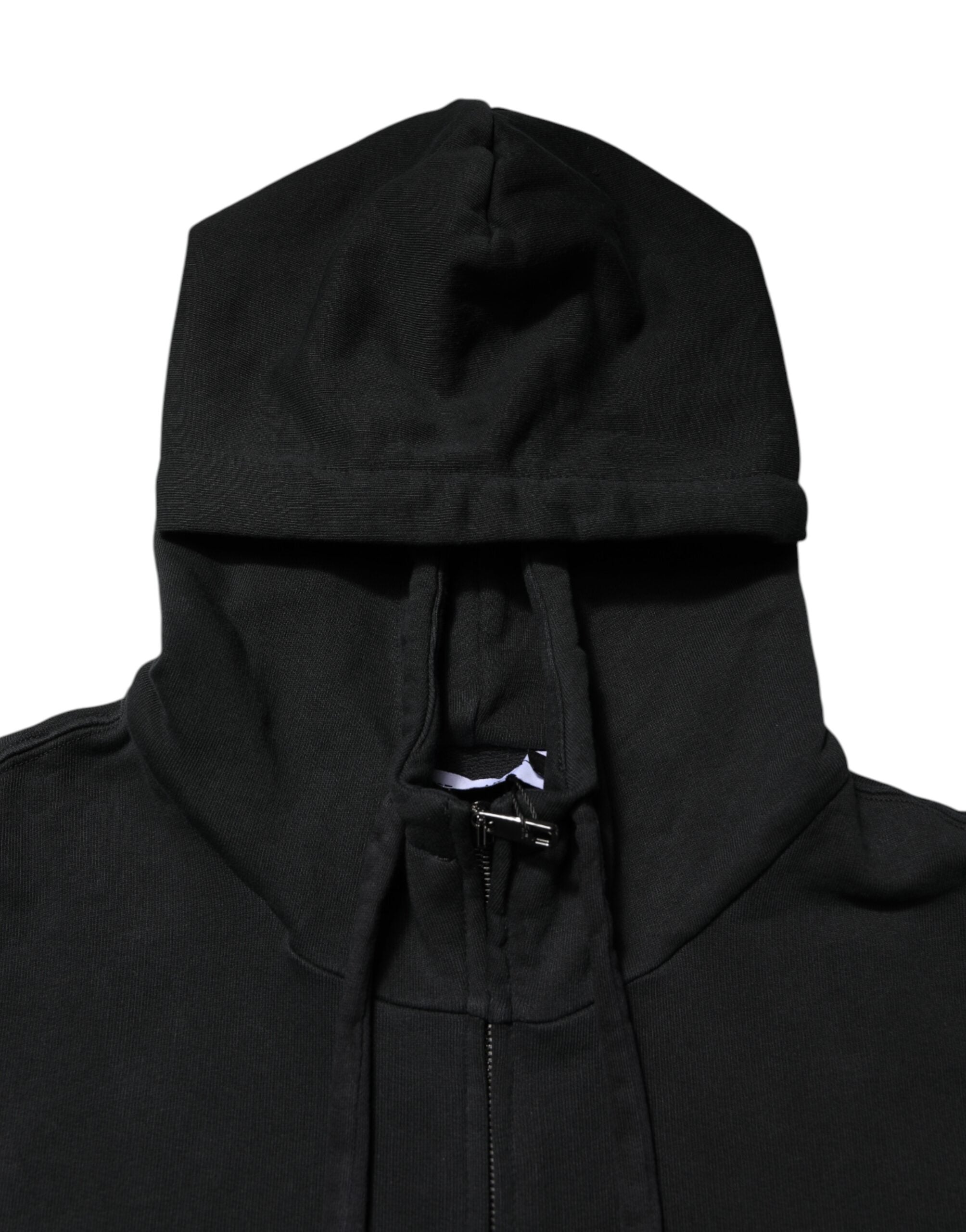 Dolce & Gabbana Schwarzes Logo Sweatshirt mit Kapuze für Männer Pullover mit Reißverschluss