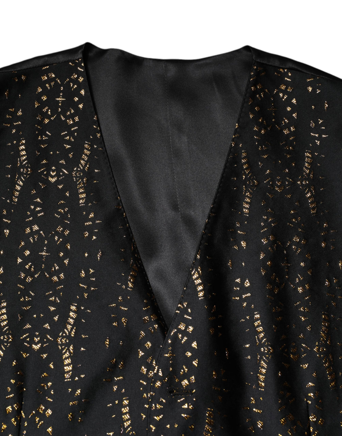 Dolce & Gabbana Schwarz Lurex Kleid Formal Männer Weste Weste