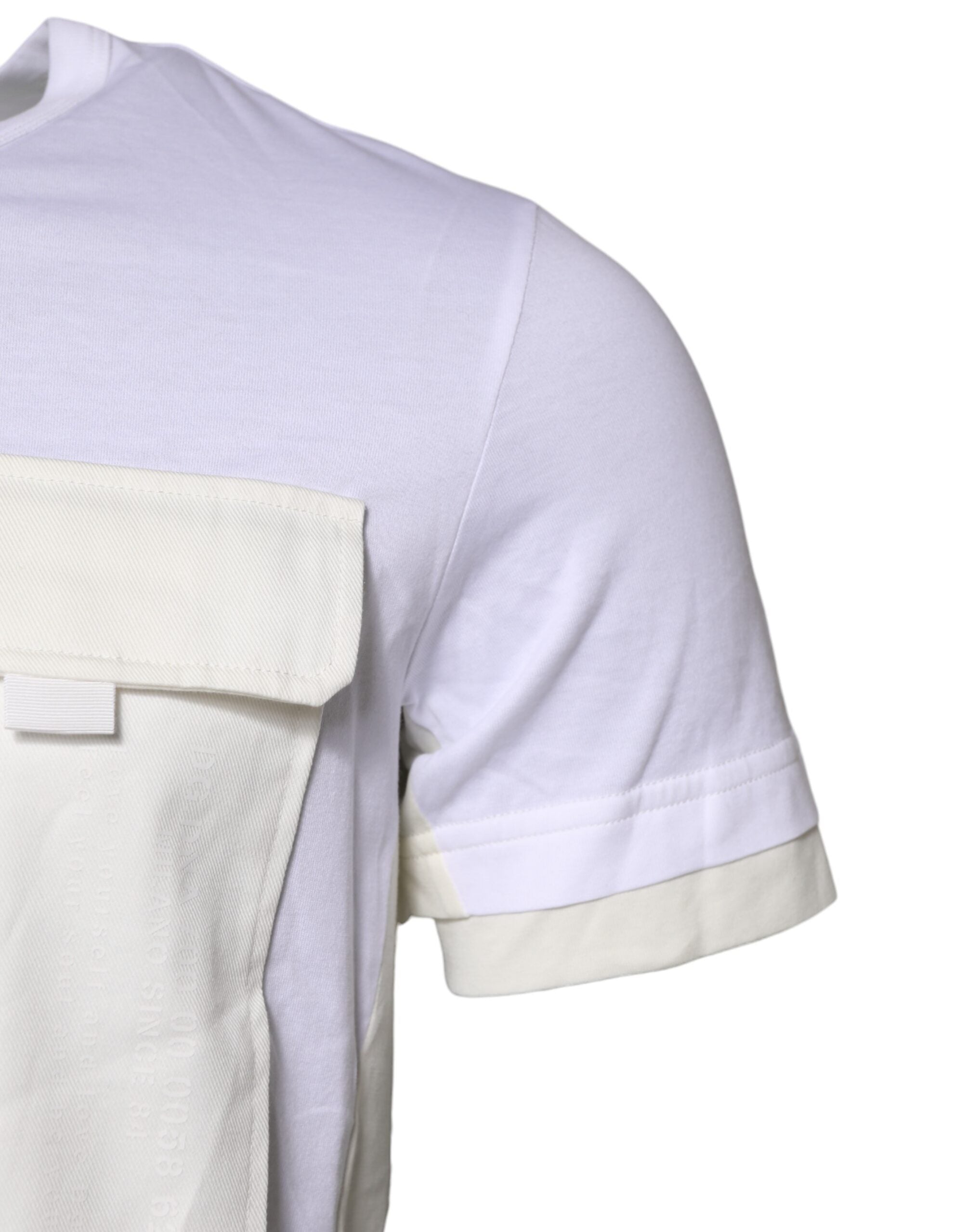 Dolce & Gabbana Weißes Baumwoll-T-Shirt mit Brusttasche und kurzen Ärmeln