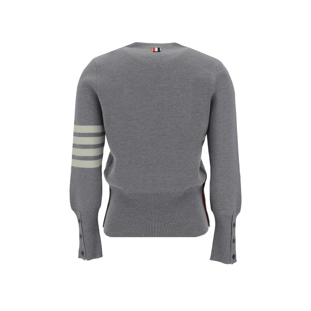 Thom Browne Grauer Fleece-Woll-Pullover