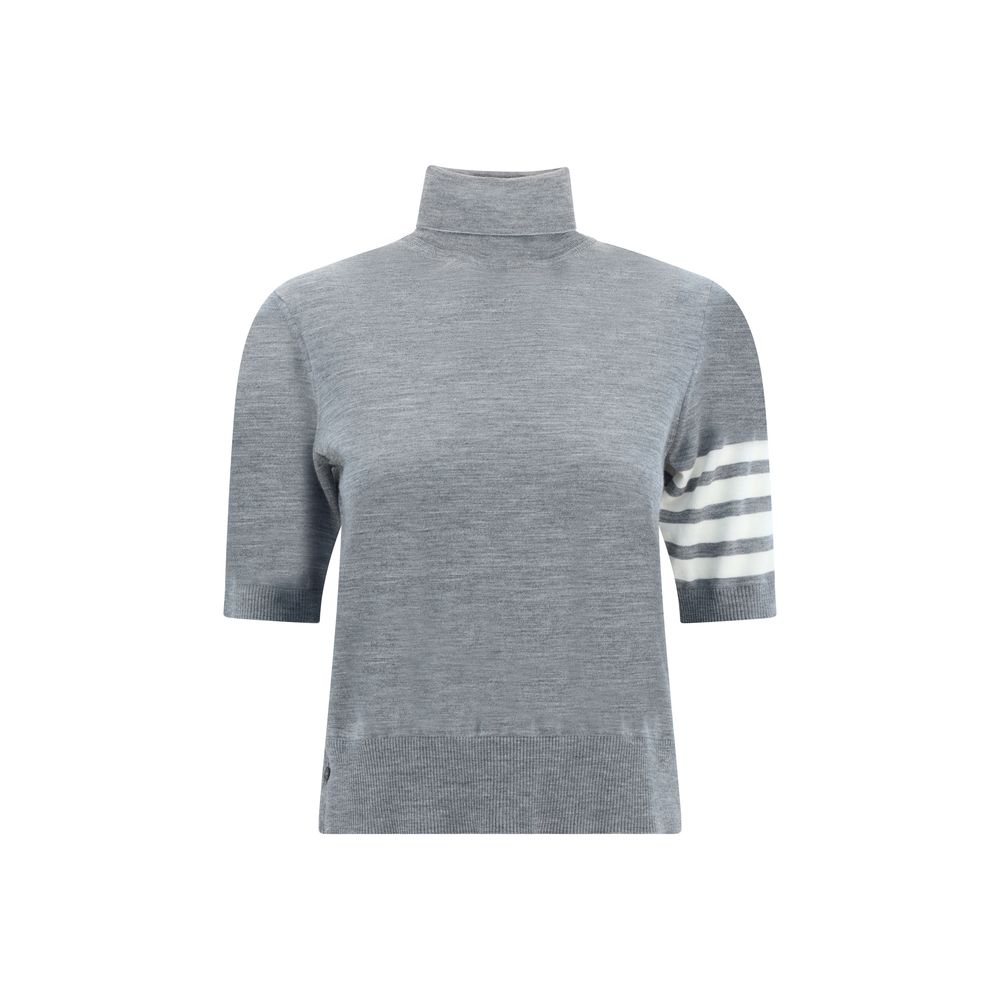Thom Browne Grauer Rollkragenpullover aus Polyamid