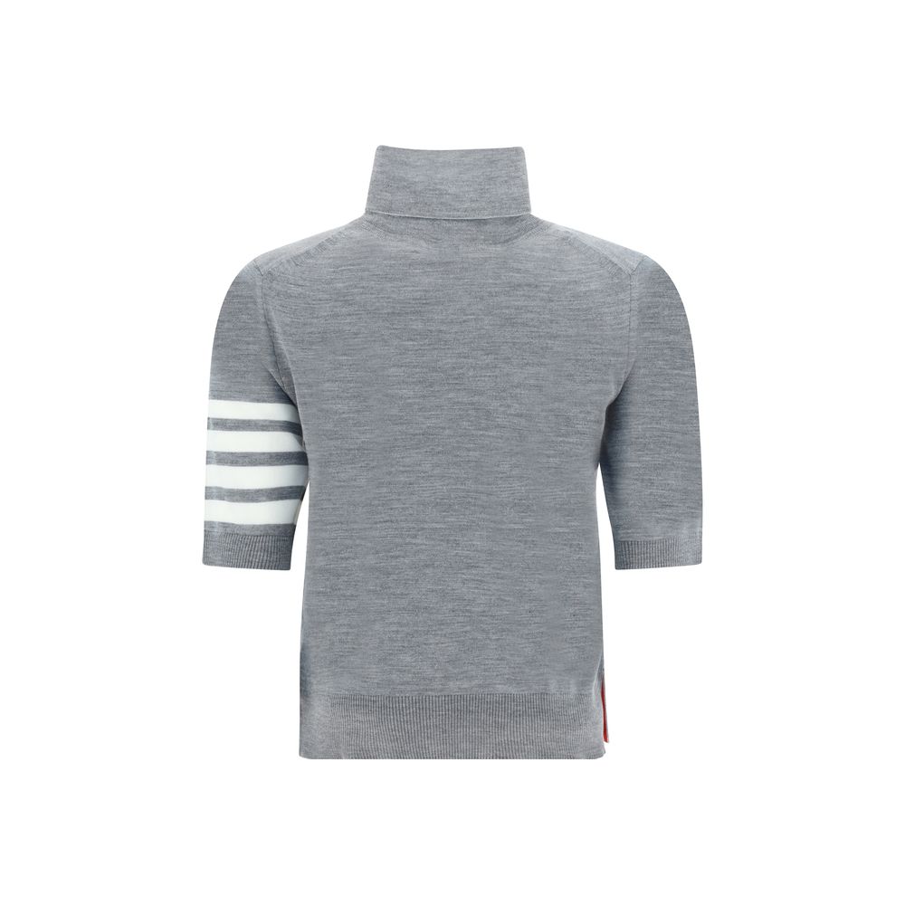 Thom Browne Grauer Rollkragenpullover aus Polyamid