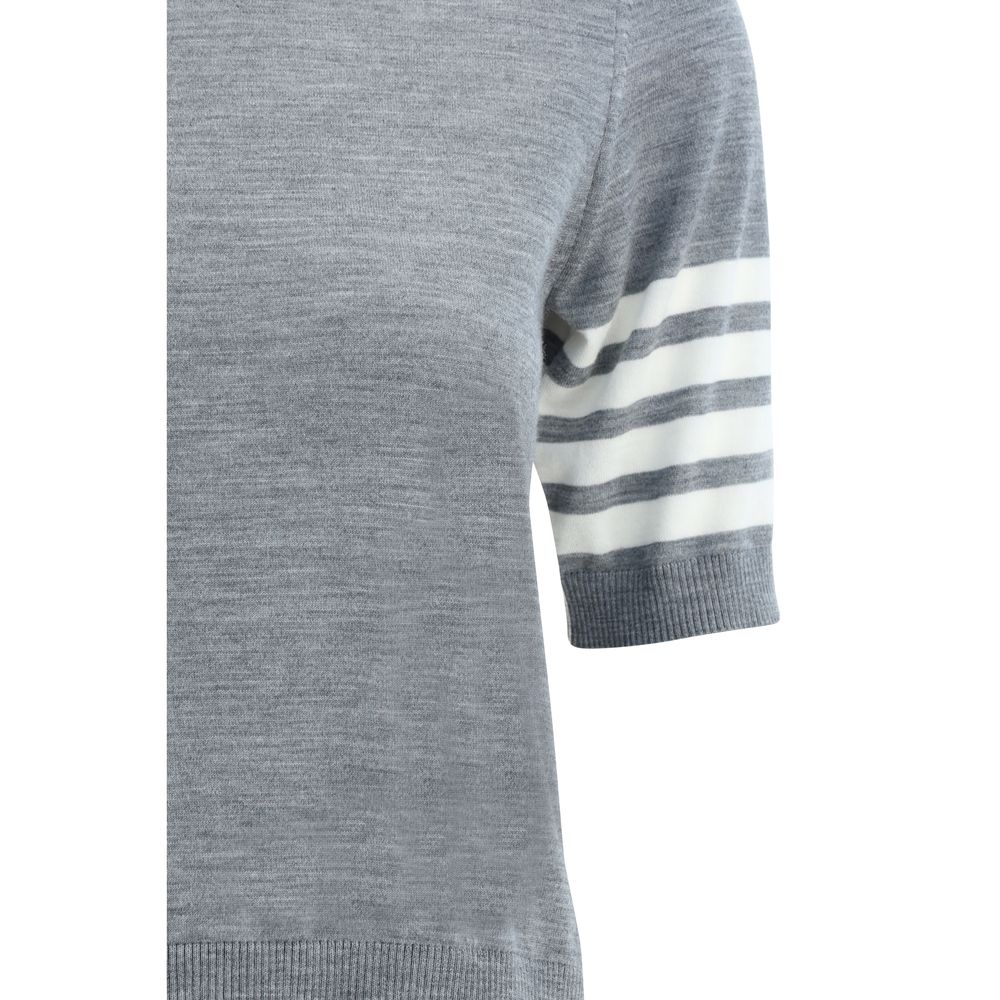 Thom Browne Grauer Rollkragenpullover aus Polyamid