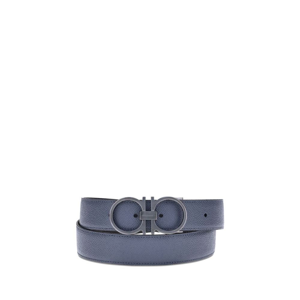 Ferragamo Blauer Kalbsleder Bos Taurus Regular Gürtel