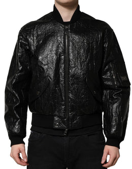 Dolce & Gabbana Schwarze Logo-Plakette Bomberjacke mit Reißverschluss