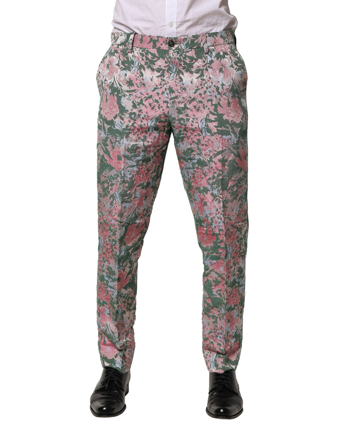 Dolce & Gabbana Multicolor Jacquard-Hose mit Blumenmuster