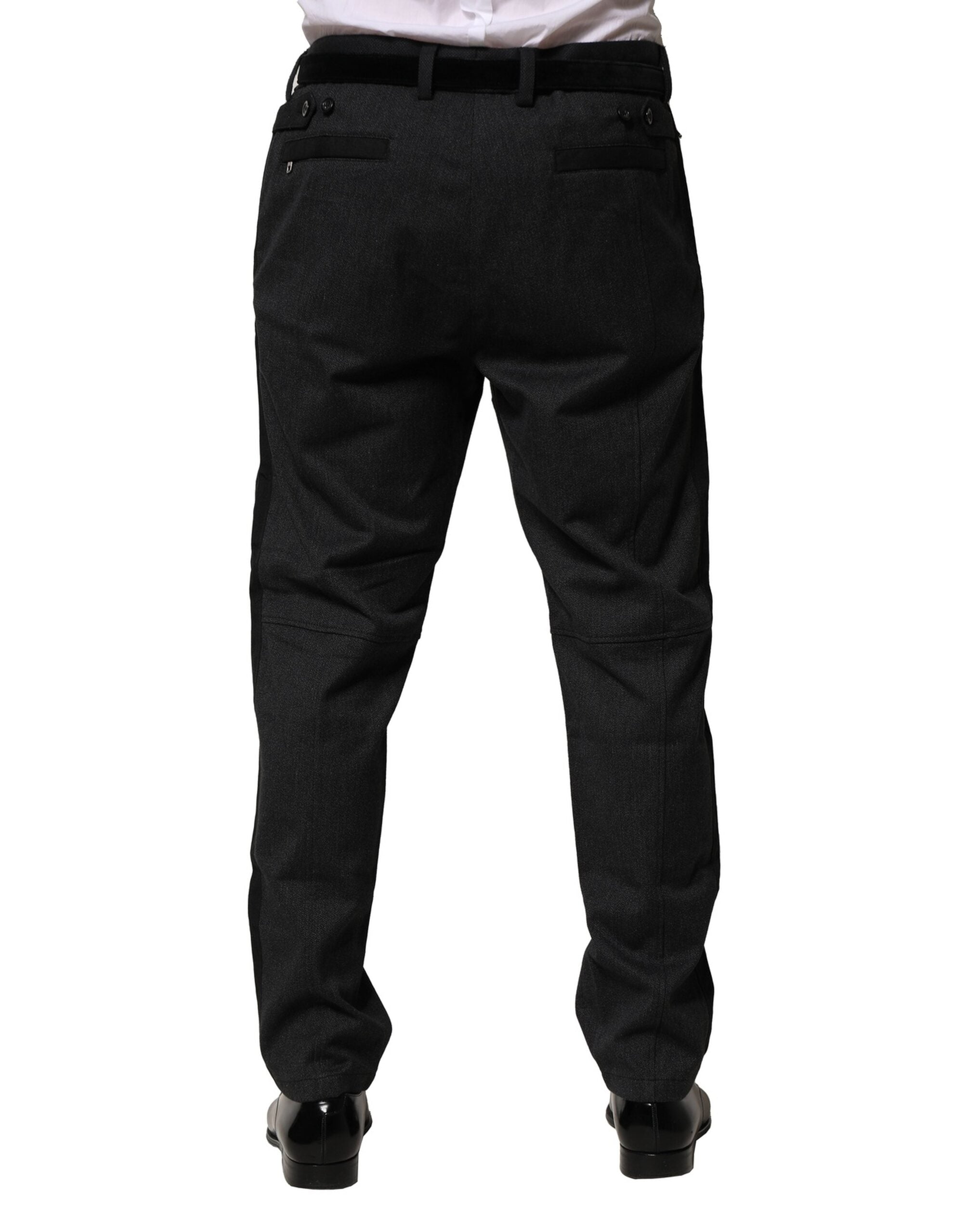 Dolce & Gabbana Schwarzes Baumwollkleid Slim Formal Pants
