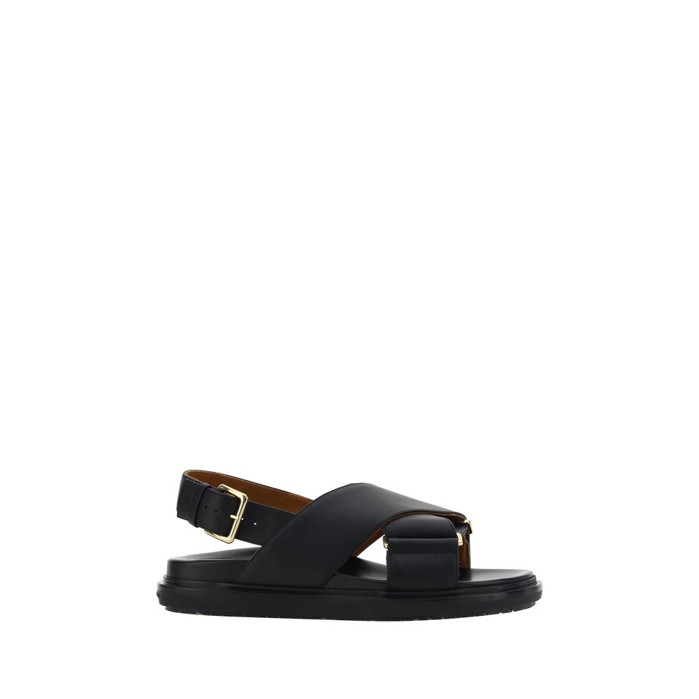 Marni Schwarze Bos Taurus Sandalen aus Kalbsleder