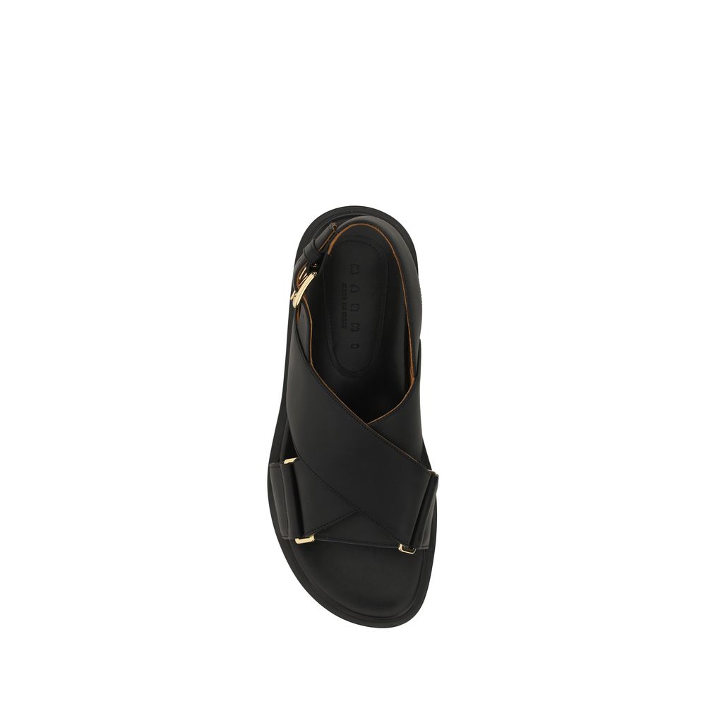 Marni Schwarze Bos Taurus Sandalen aus Kalbsleder