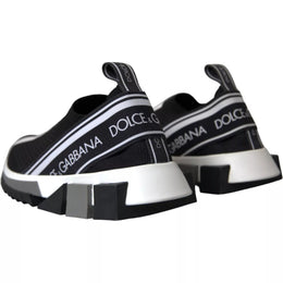 Dolce & Gabbana Schwarz Weiß Slip On Sorrento Sneakers Schuhe