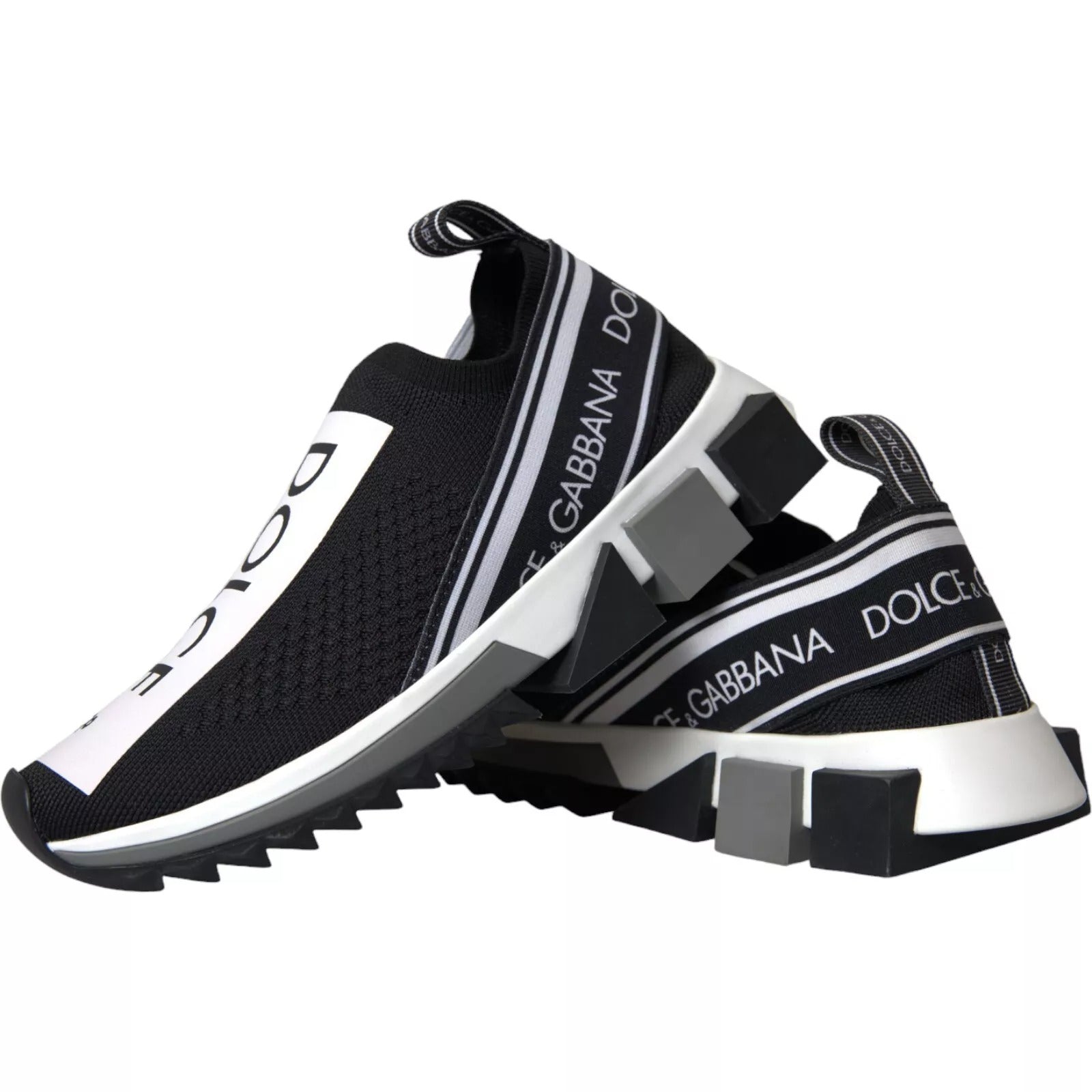Dolce & Gabbana Schwarz Weiß Slip On Sorrento Sneakers Schuhe