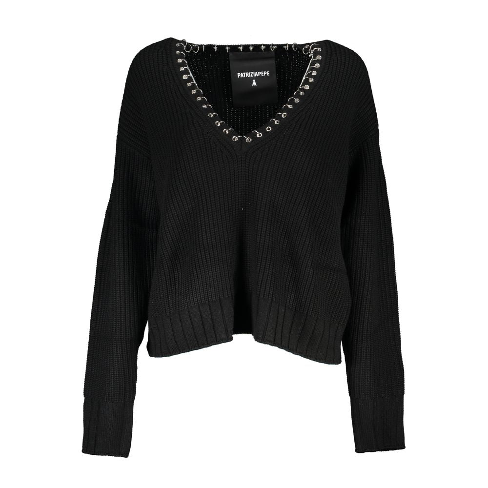 Patrizia Pepe Schwarzer Stoffpullover