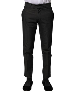Dolce & Gabbana Graue gemusterte formelle Hose aus Baumwolle