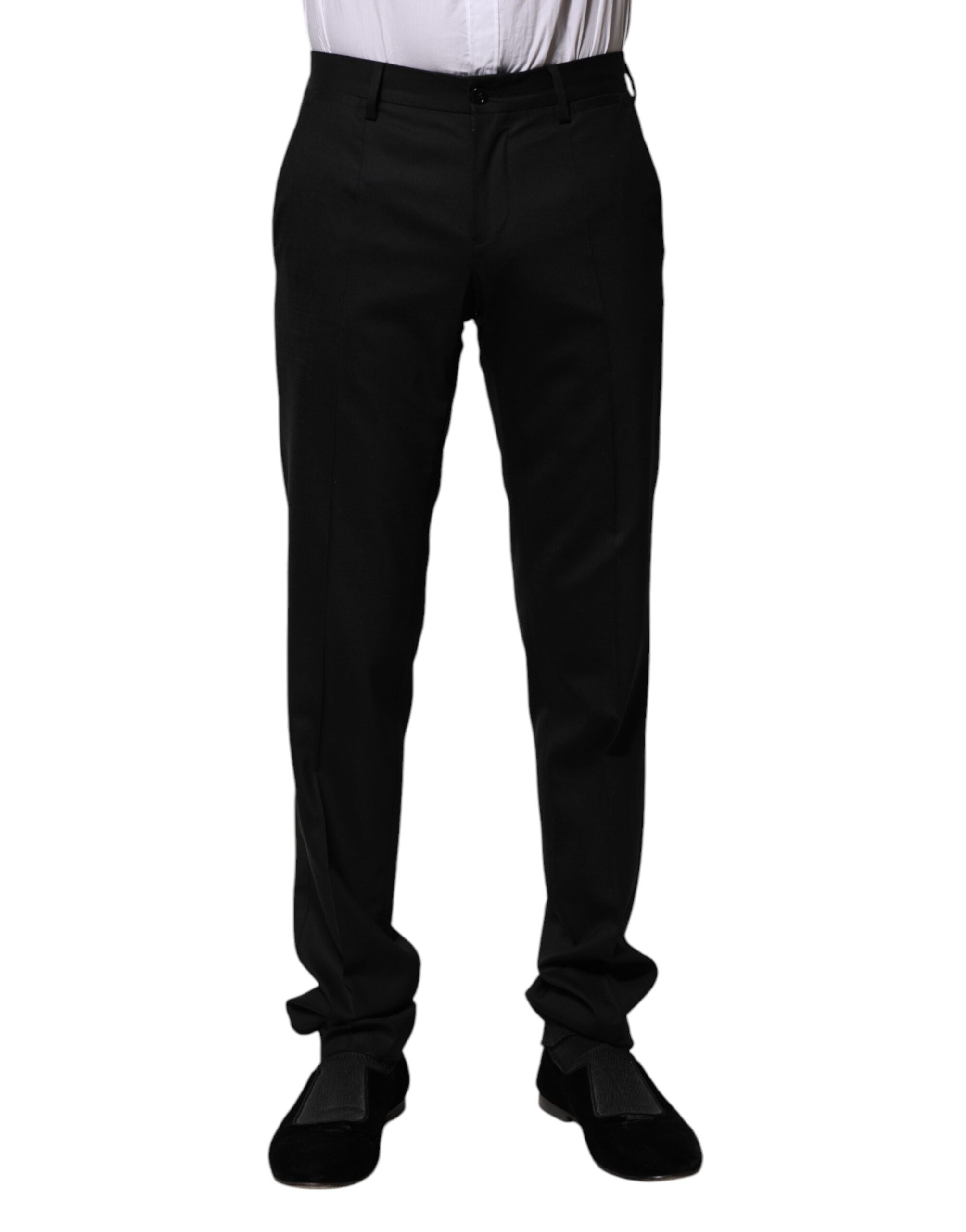 Dolce & Gabbana Schwarze formelle Anzugshose aus Wolle