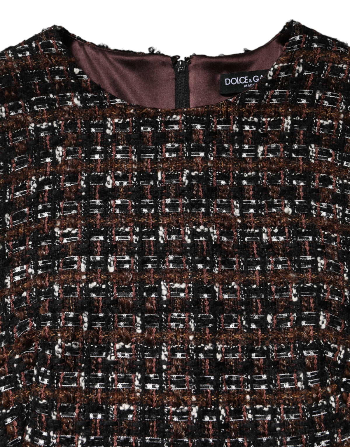 Dolce & Gabbana Multicolor Ärmelloses Mini-Tweed-Kleid in A-Linie
