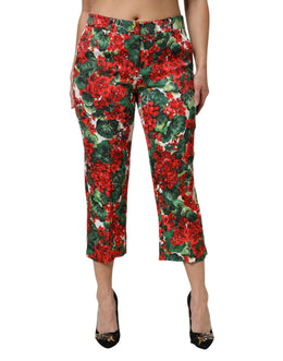 Dolce & Gabbana Gekürzte Hose mit mehrfarbigem Blumendruck