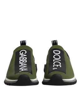 Dolce & Gabbana Grün Schwarz Slip On Sorrento Sneakers Schuhe