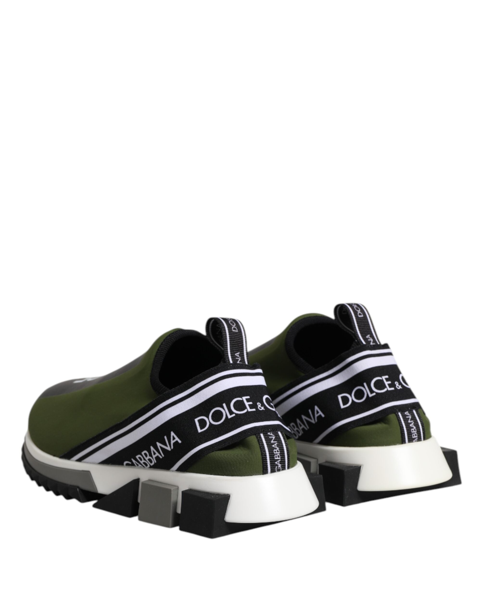 Dolce & Gabbana Grün Schwarz Slip On Sorrento Sneakers Schuhe