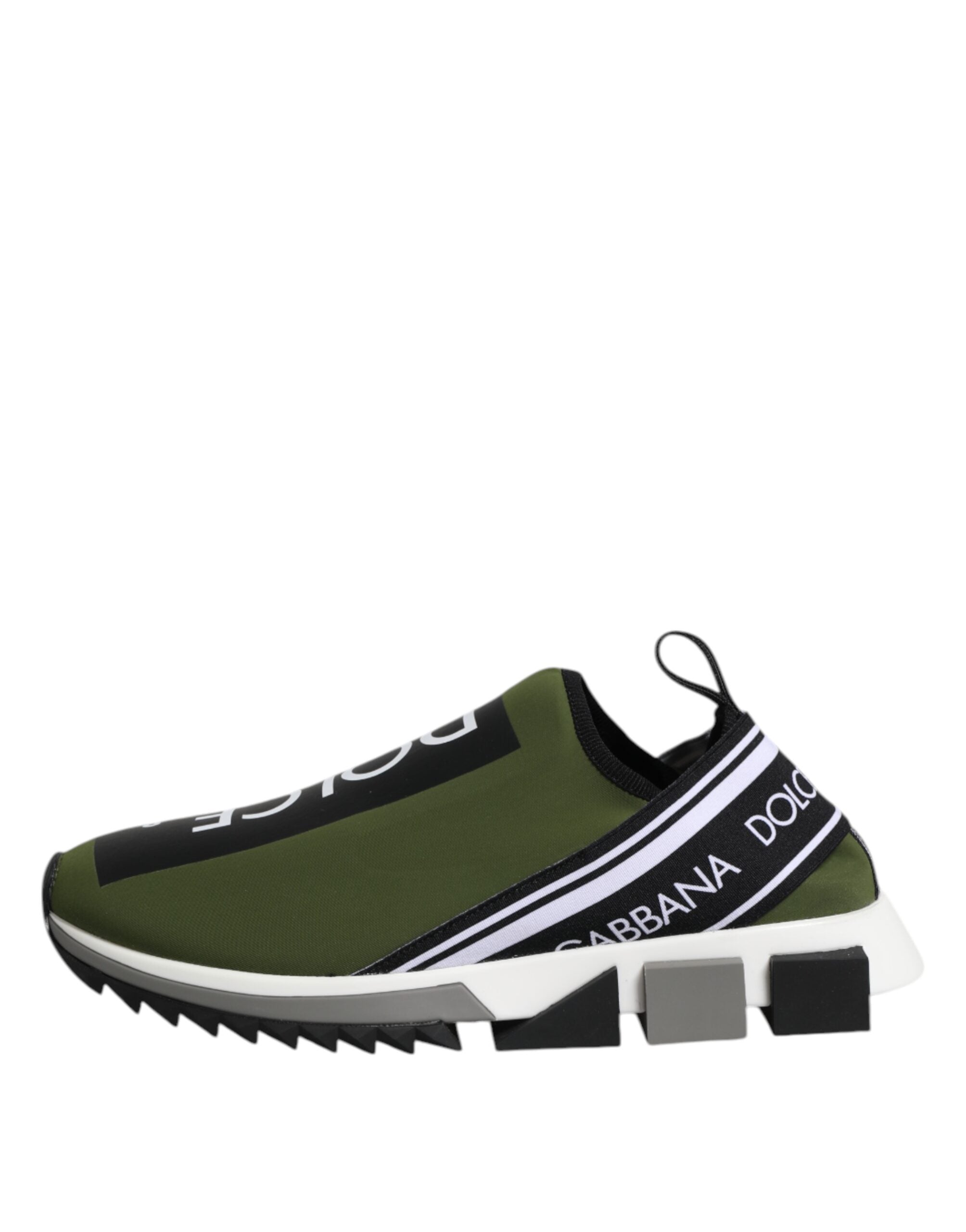 Dolce & Gabbana Grün Schwarz Slip On Sorrento Sneakers Schuhe