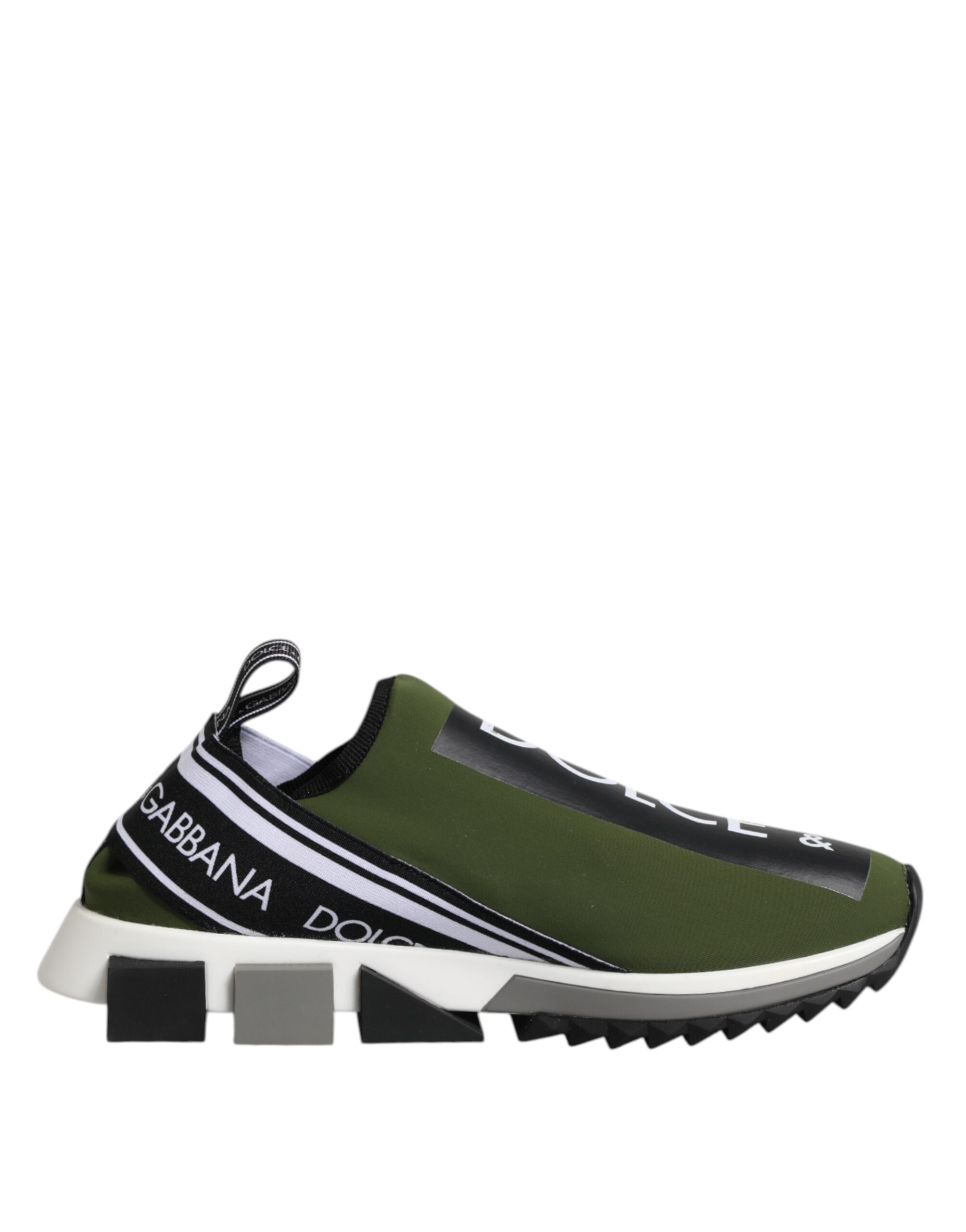 Dolce & Gabbana Grün Schwarz Slip On Sorrento Sneakers Schuhe