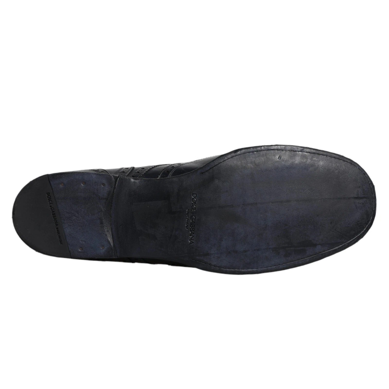 Dolce & Gabbana Dunkelblaue Leder Derby Wingtip Formelle Schuhe
