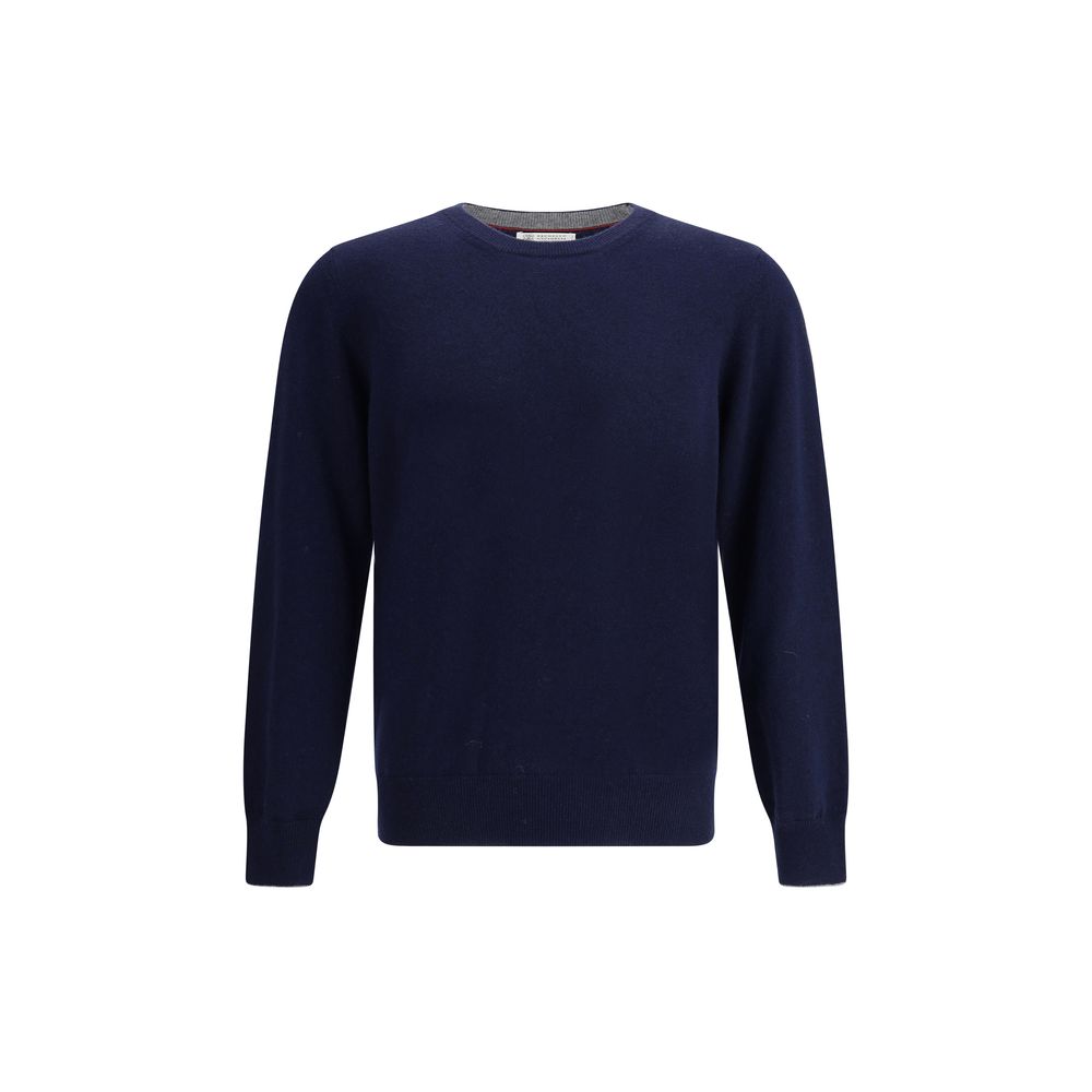 Brunello Cucinelli Blauer Kaschmirpullover
